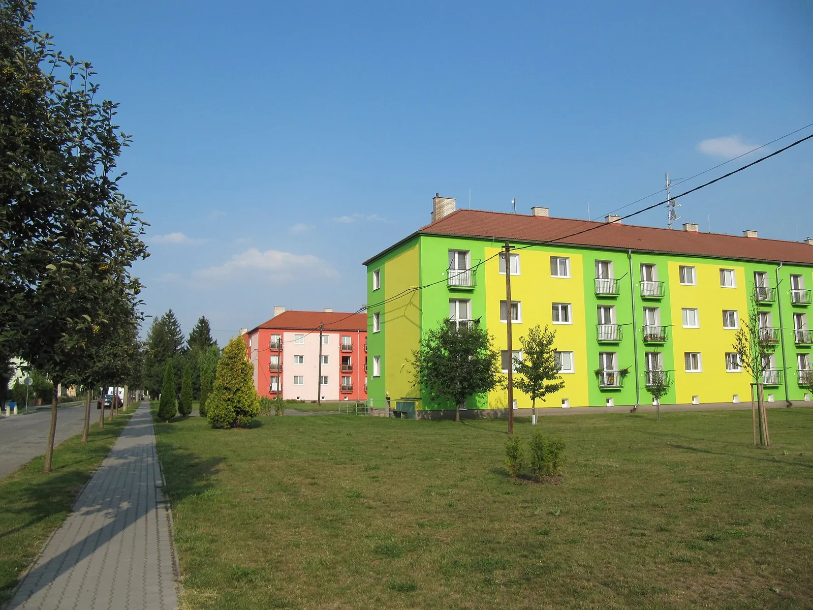 Pohled na obec Lutín, okres Olomouc
