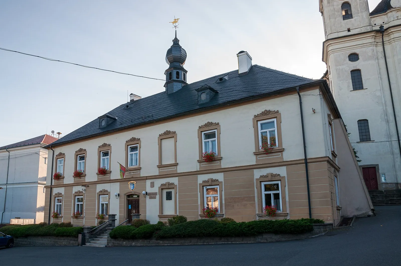 Pohled na obec Budišov nad Budišovkou, okres Opava