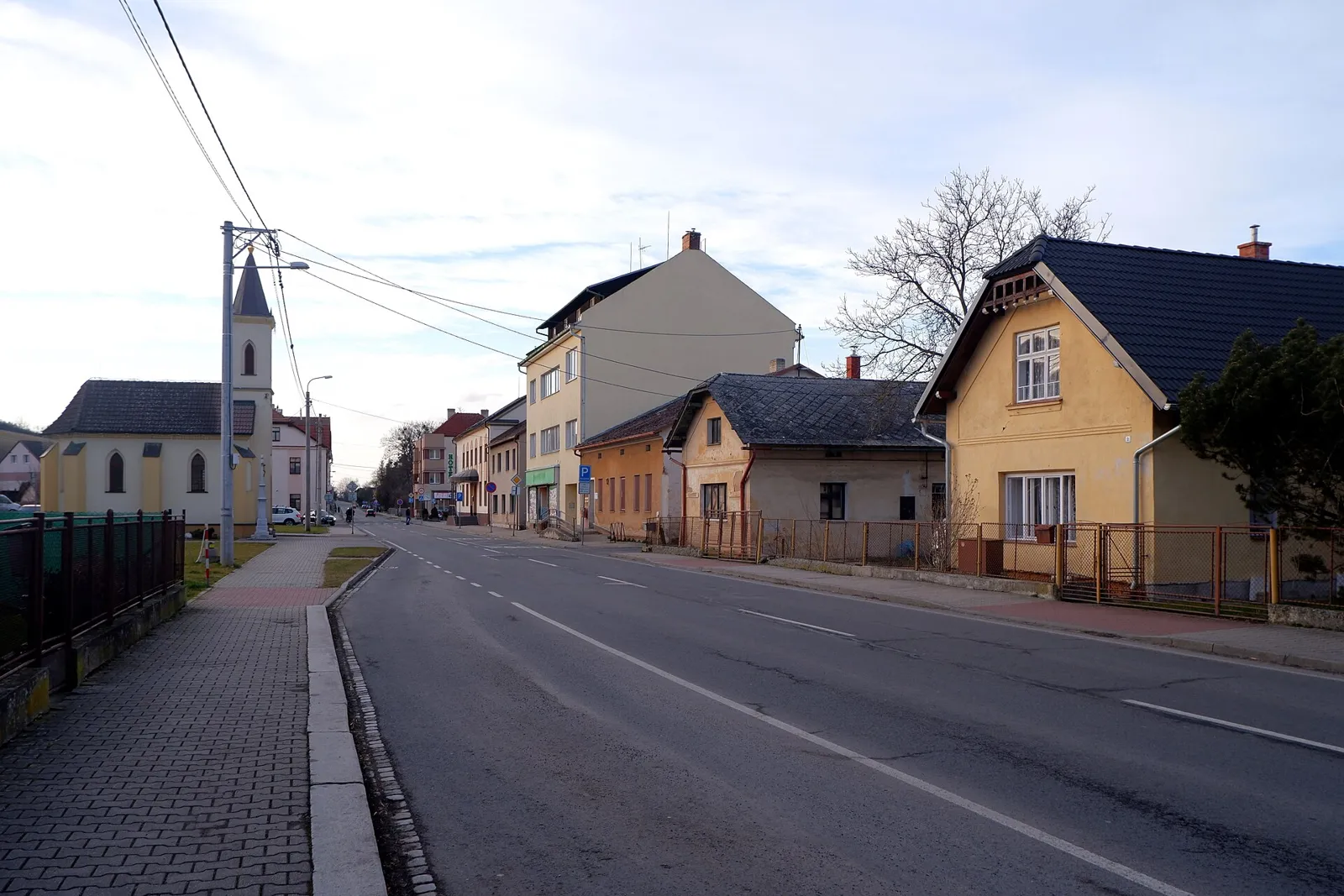 Pohled na obec Háj ve Slezsku, okres Opava