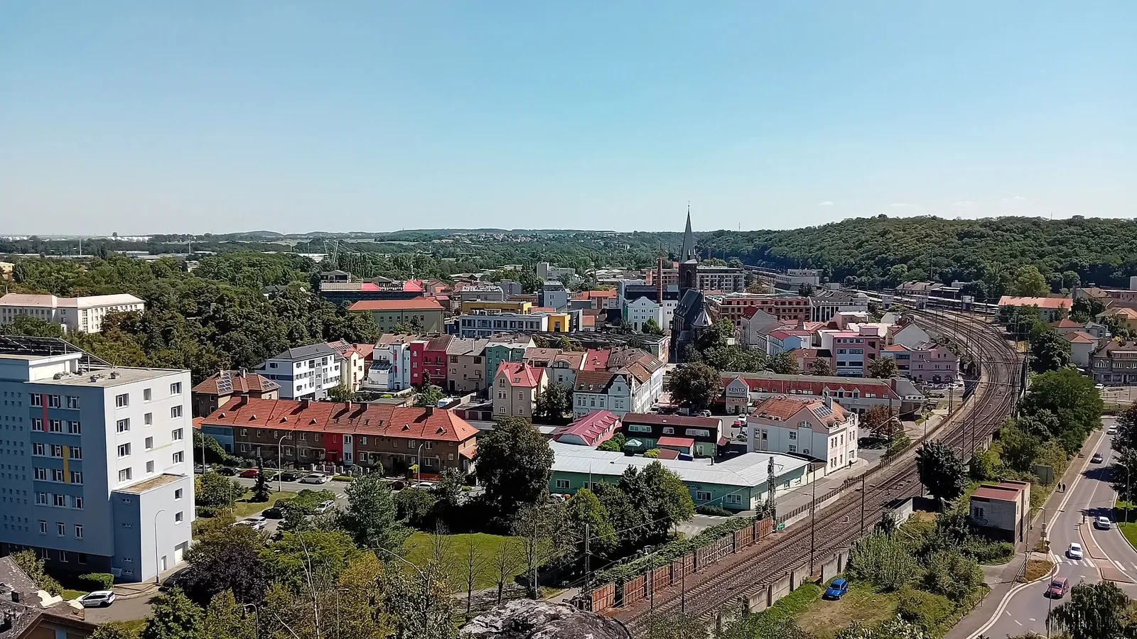 Pohled na obec Kralupy nad Vltavou, okres Mělník