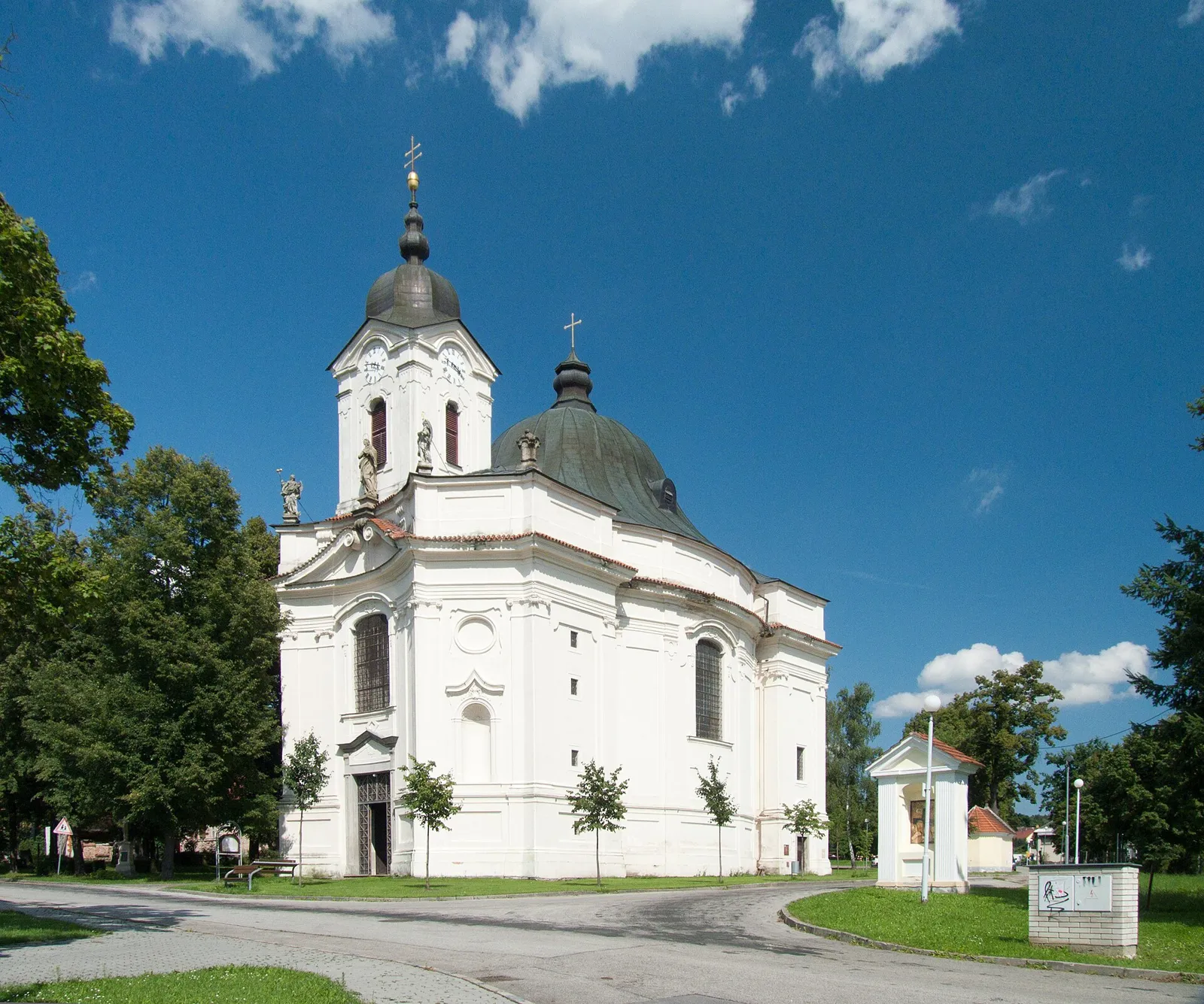 Pohled na obec Dobrá Voda u Českých Budějovic, okres České Budějovice
