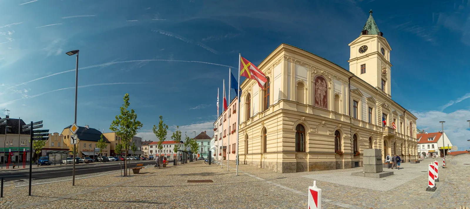 Pohled na obec Mnichovo Hradiště, okres Mladá Boleslav