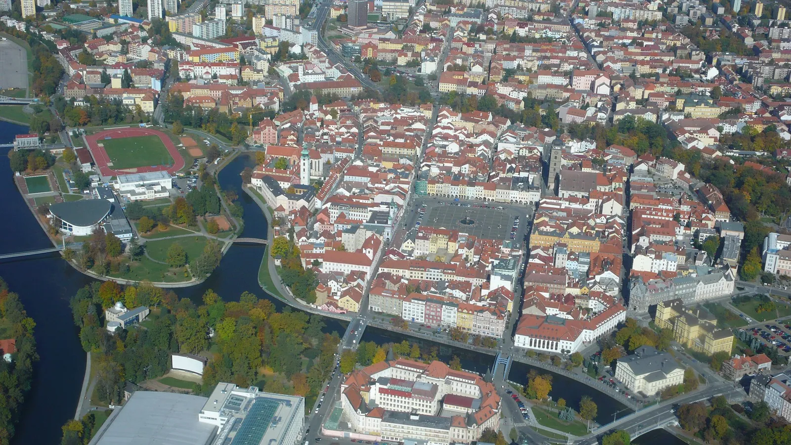 Pohled na obec České Budějovice, okres České Budějovice