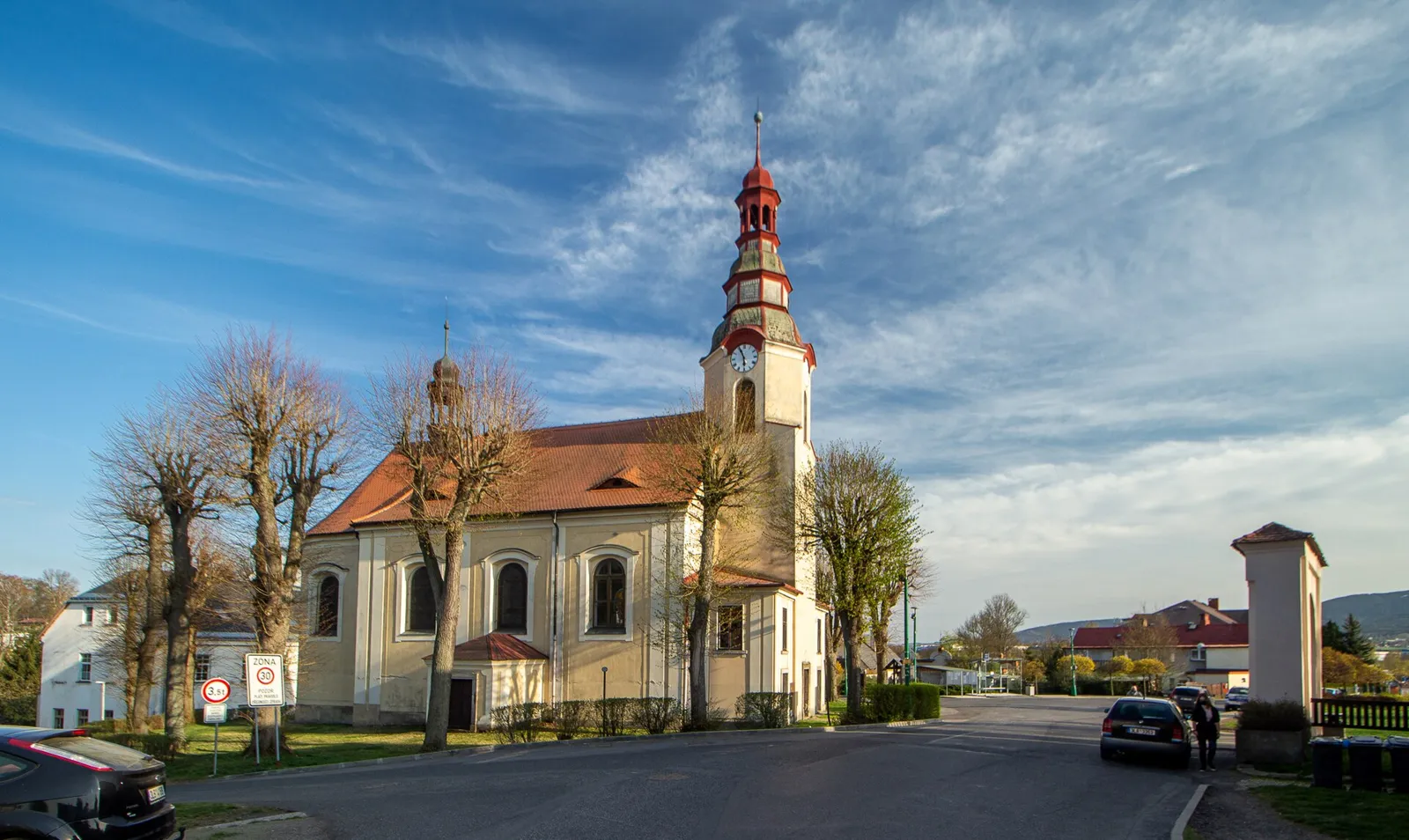 Pohled na obec Stráž nad Nisou, okres Liberec