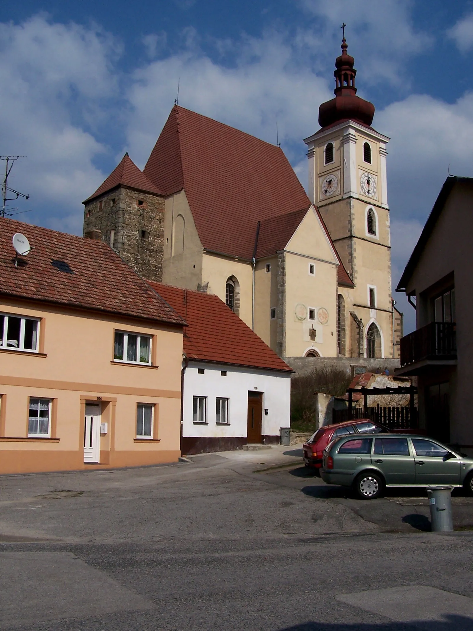 Pohled na obec Trhové Sviny, okres České Budějovice