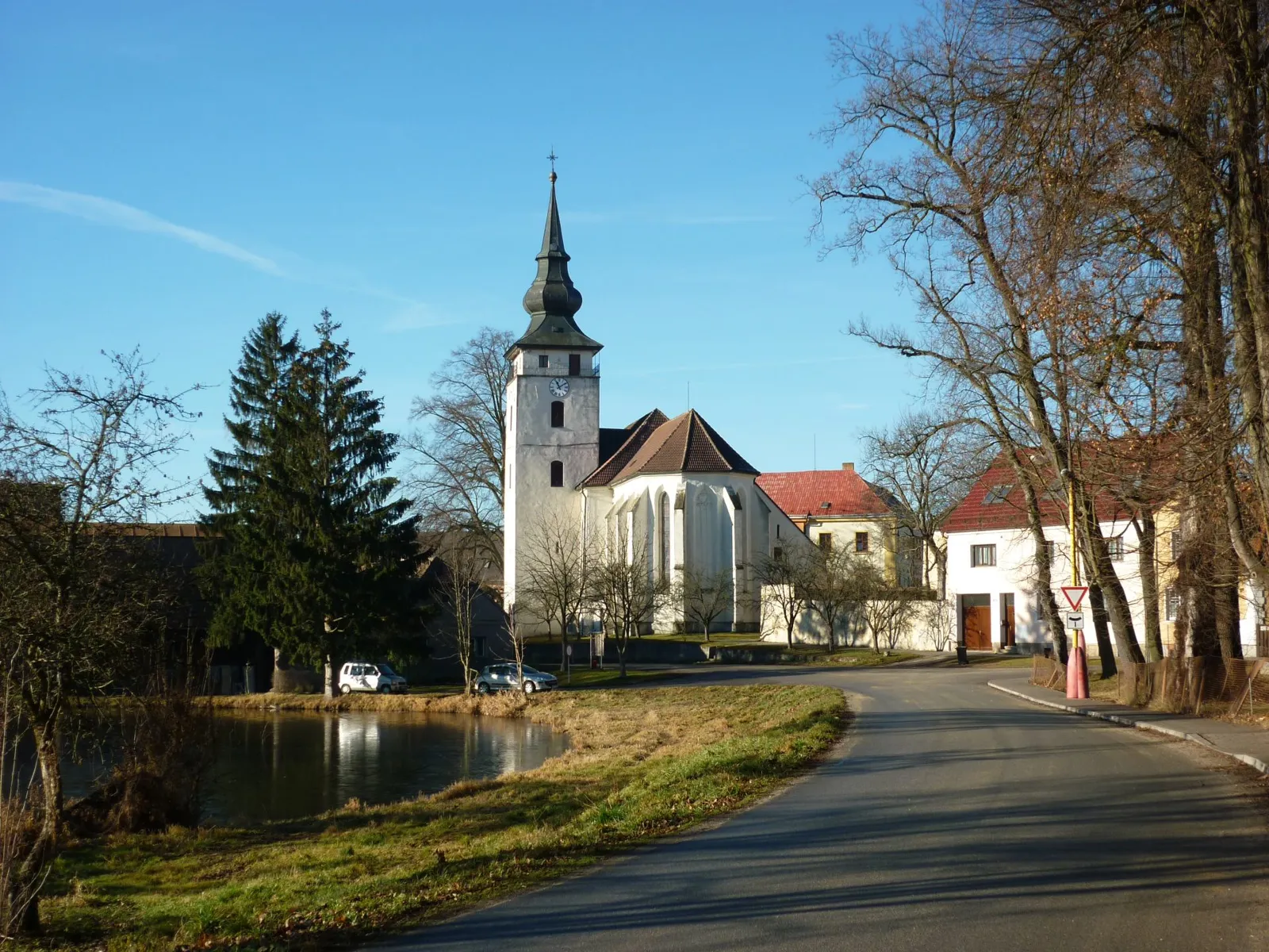 Pohled na obec Kardašova Řečice, okres Jindřichův Hradec