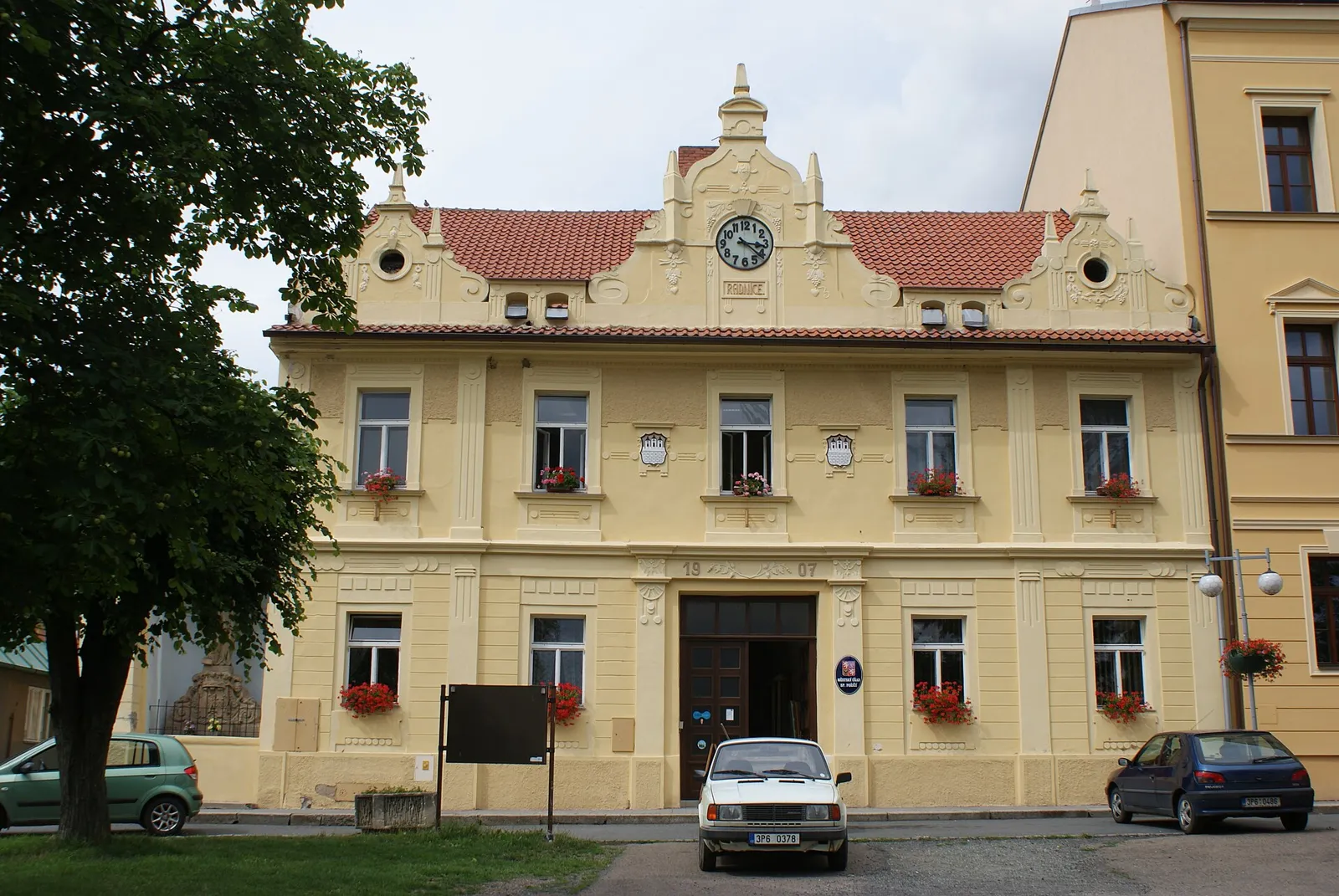 Pohled na obec Spálené Poříčí, okres Plzeň-jih