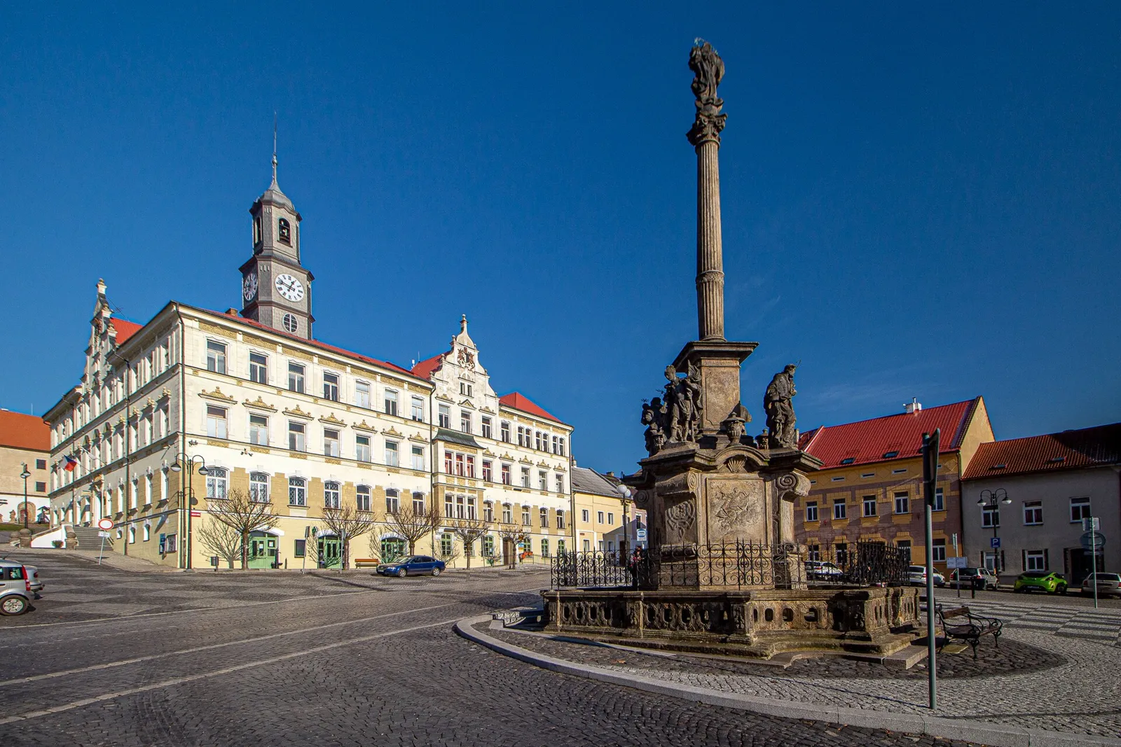 Pohled na obec Benešov nad Ploučnicí, okres Děčín