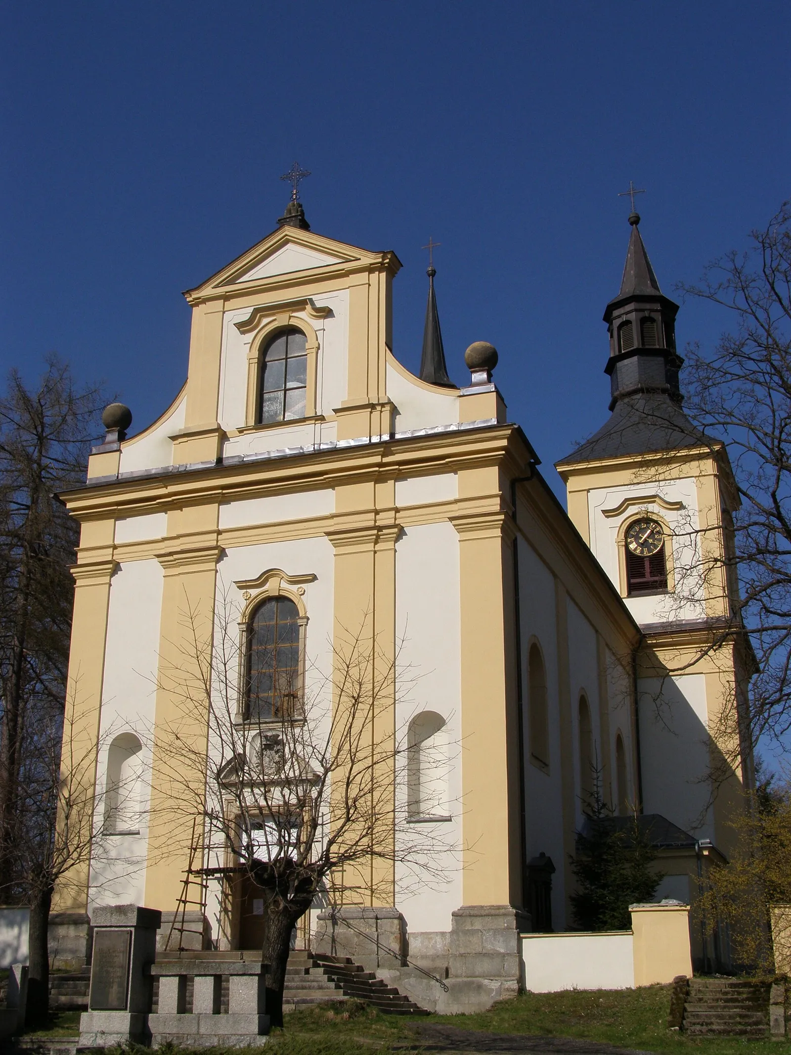 Pohled na obec Rychnov u Jablonce nad Nisou, okres Jablonec nad Nisou