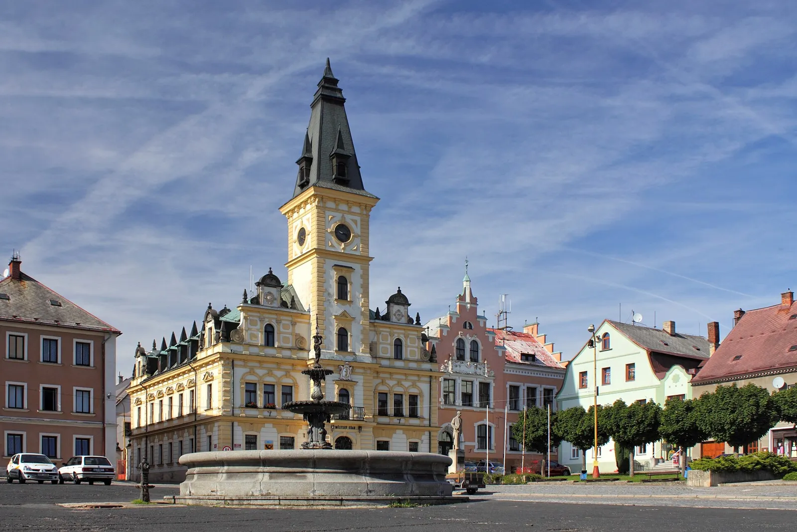 Pohled na obec Hodkovice nad Mohelkou, okres Liberec