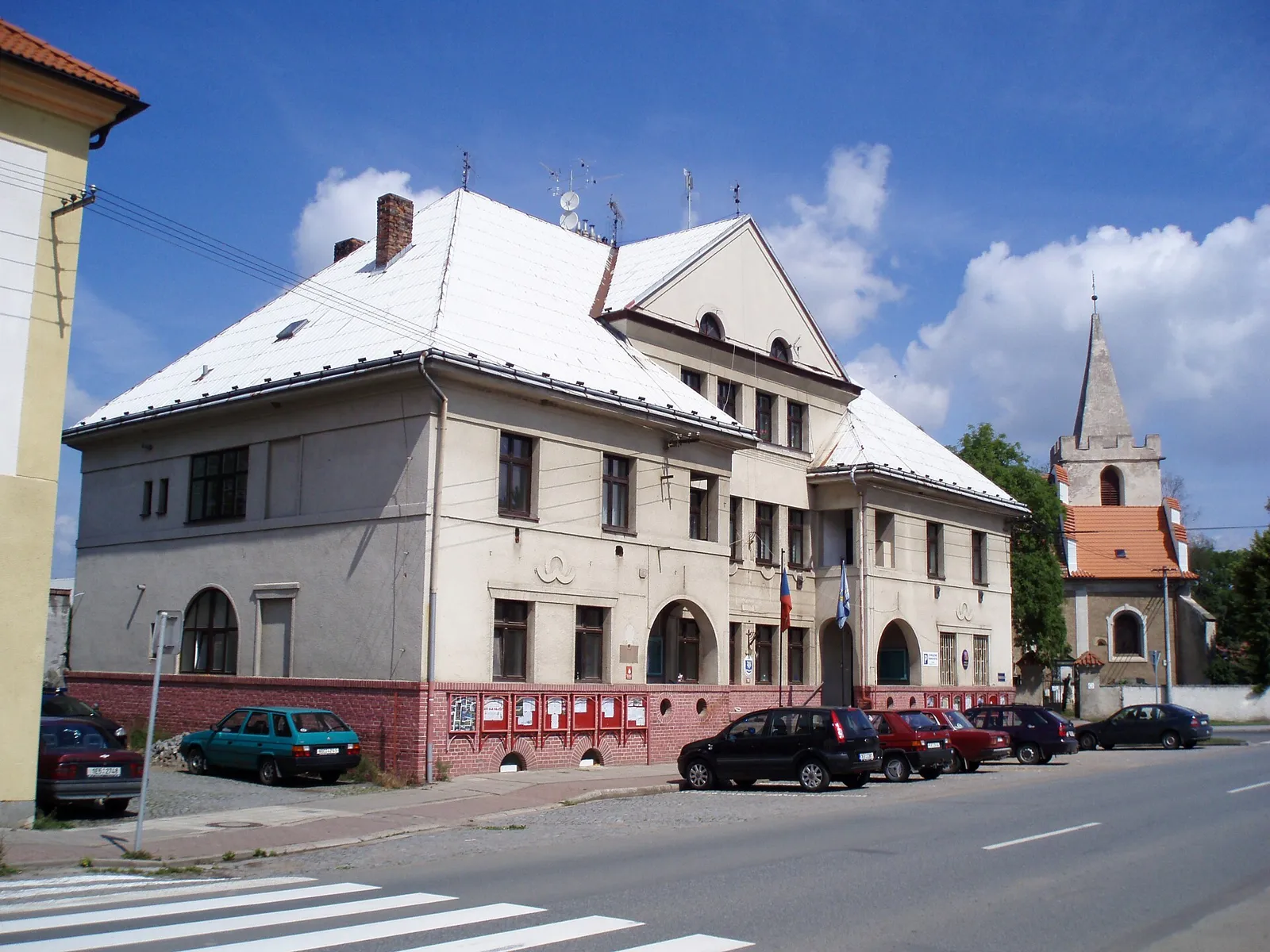 Pohled na obec Opatovice nad Labem, okres Pardubice