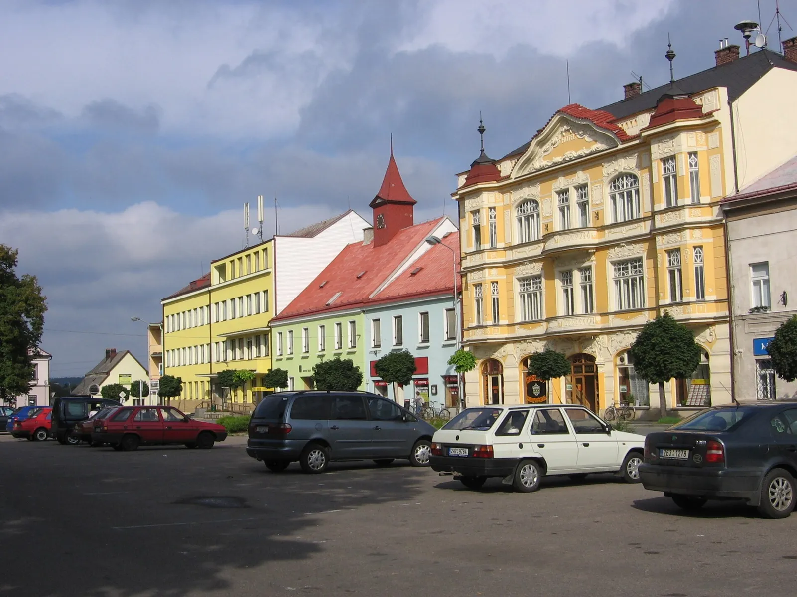 Pohled na obec Týniště nad Orlicí, okres Rychnov nad Kněžnou