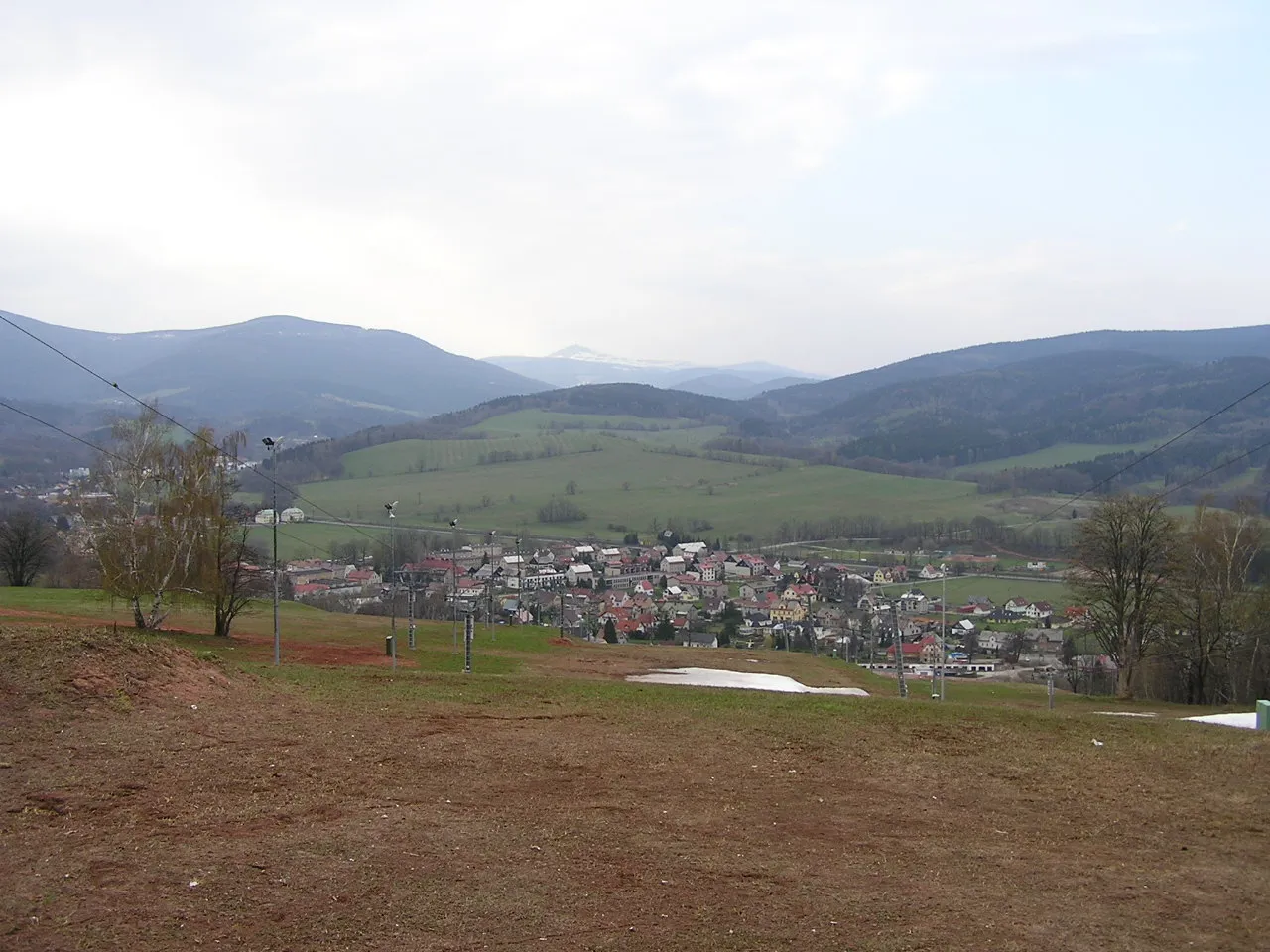 Pohled na obec Mladé Buky, okres Trutnov