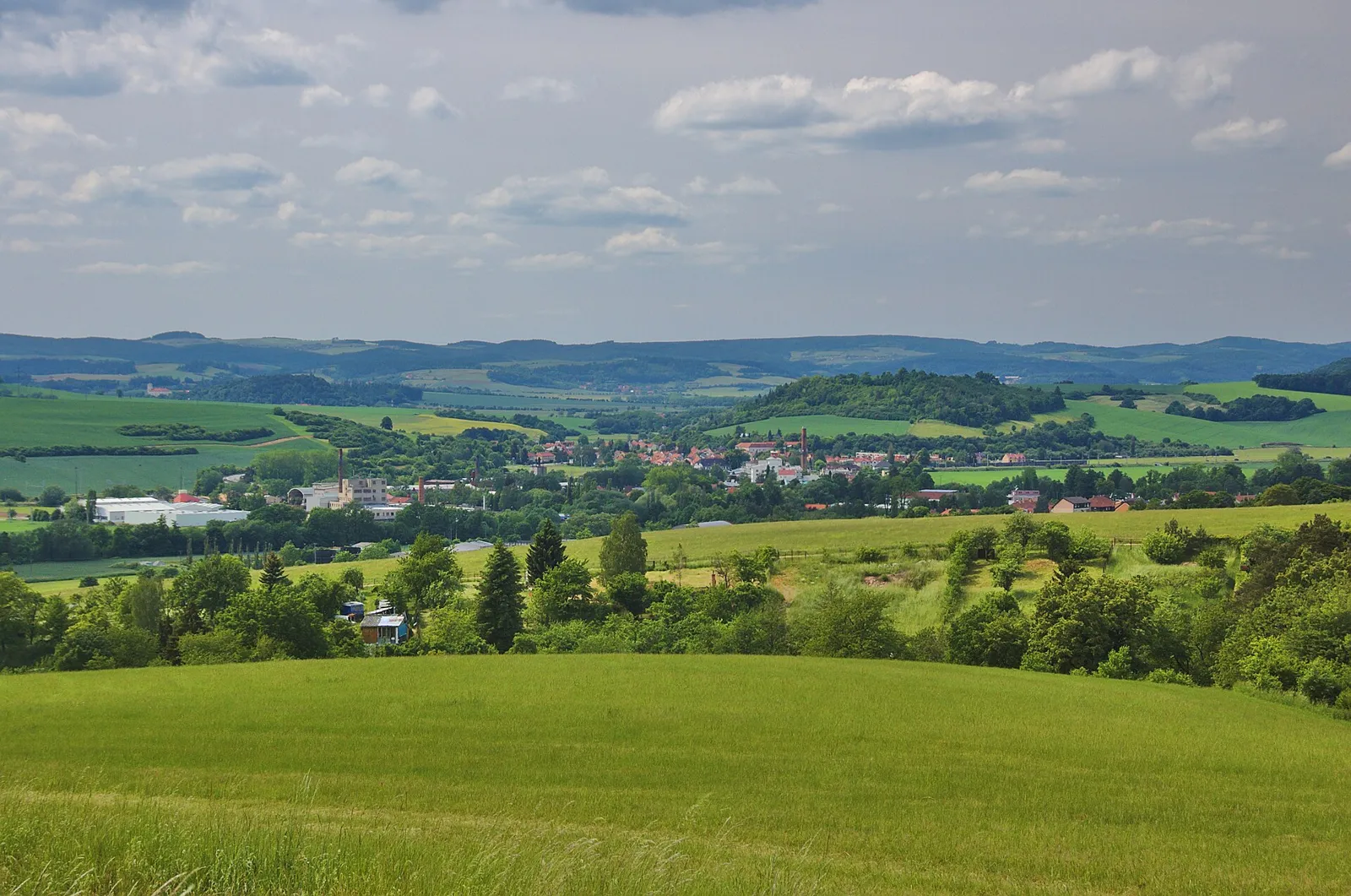 Pohled na obec Rájec-Jestřebí, okres Blansko