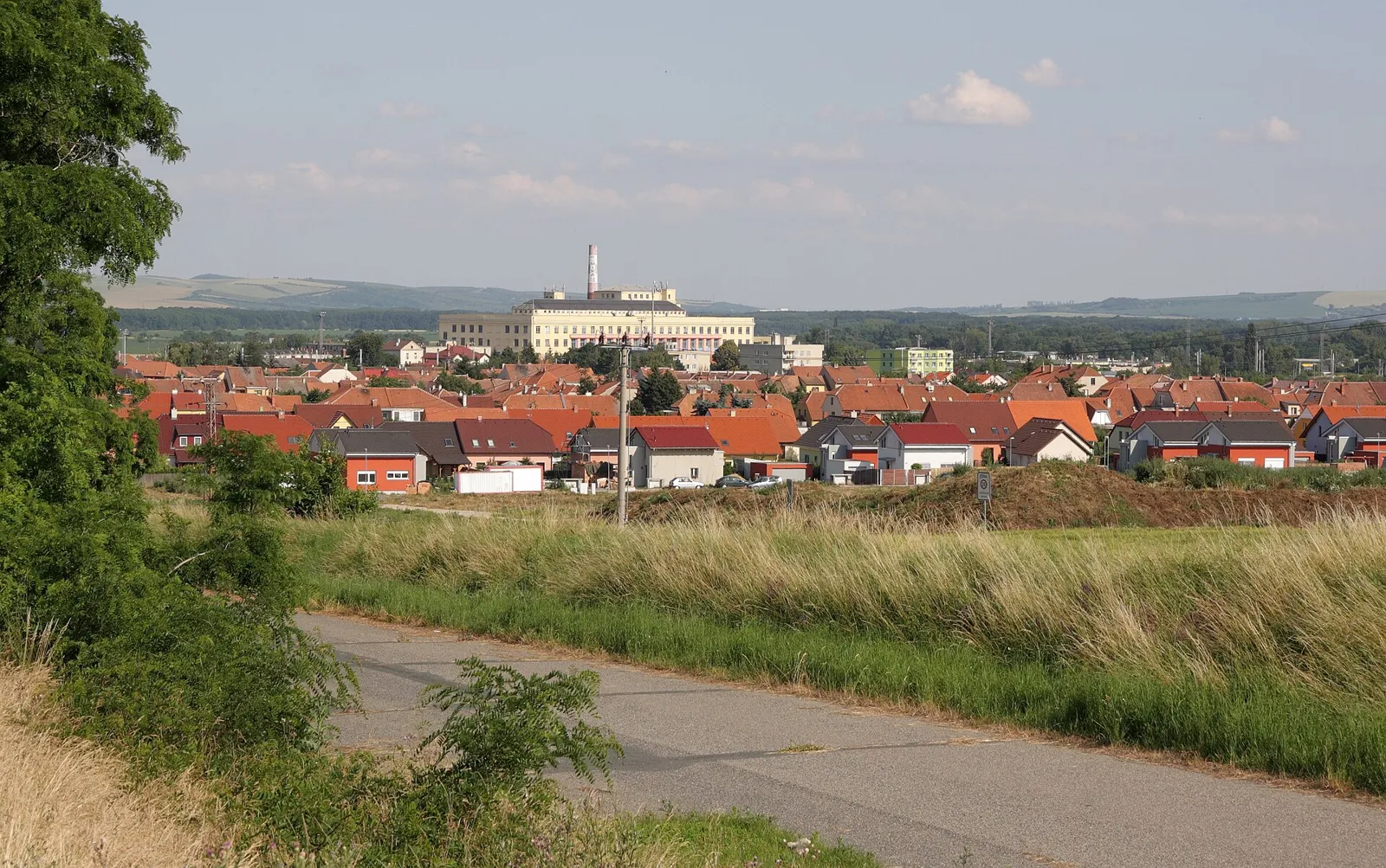 Pohled na obec Hrušovany u Brna, okres Brno-venkov