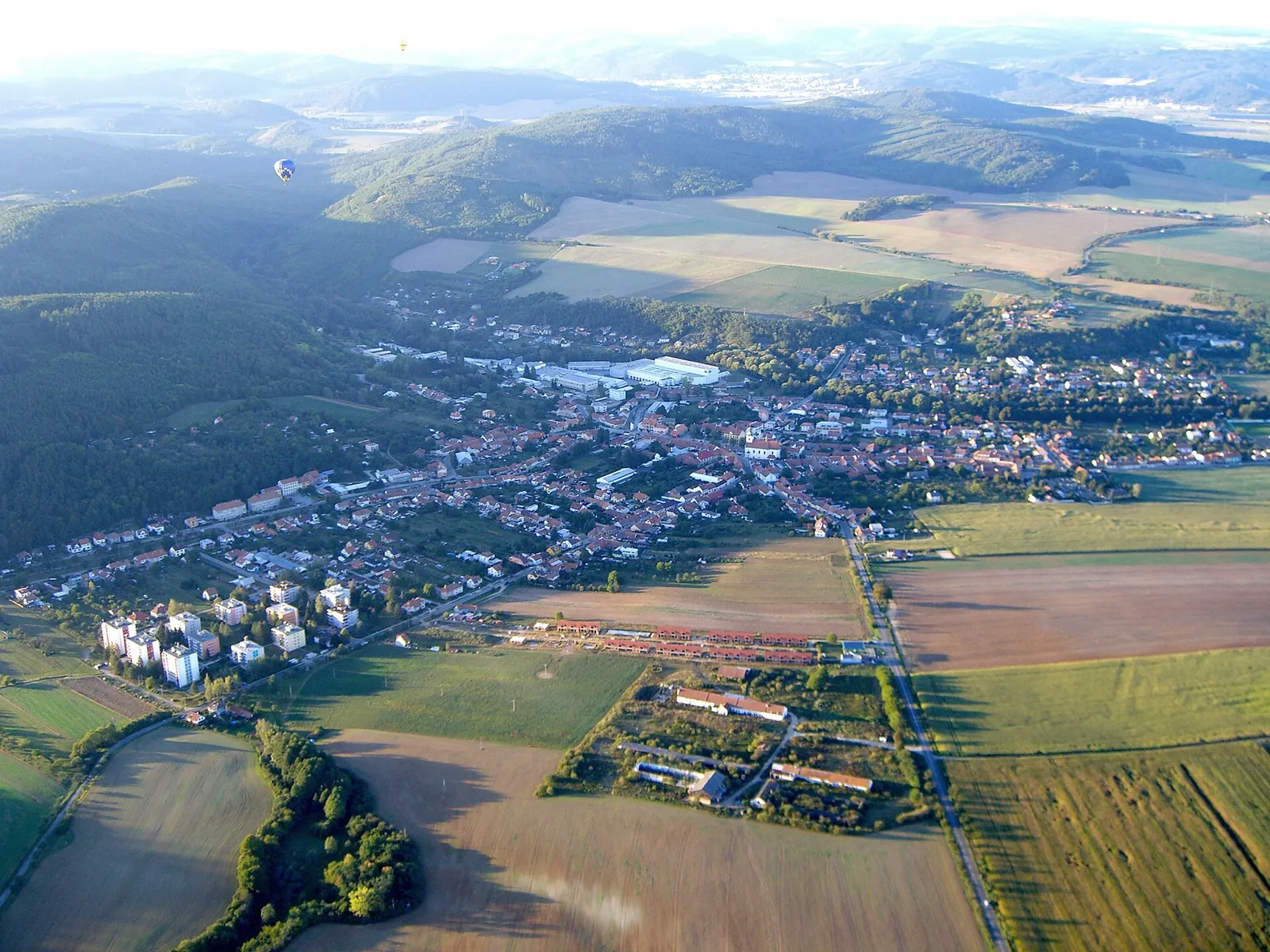 Pohled na obec Veverská Bítýška, okres Brno-venkov