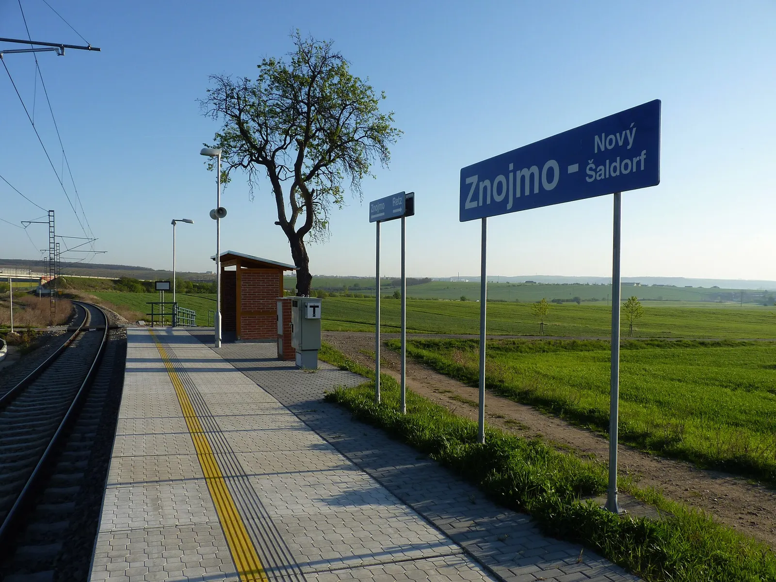 Pohled na obec Nový Šaldorf-Sedlešovice, okres Znojmo
