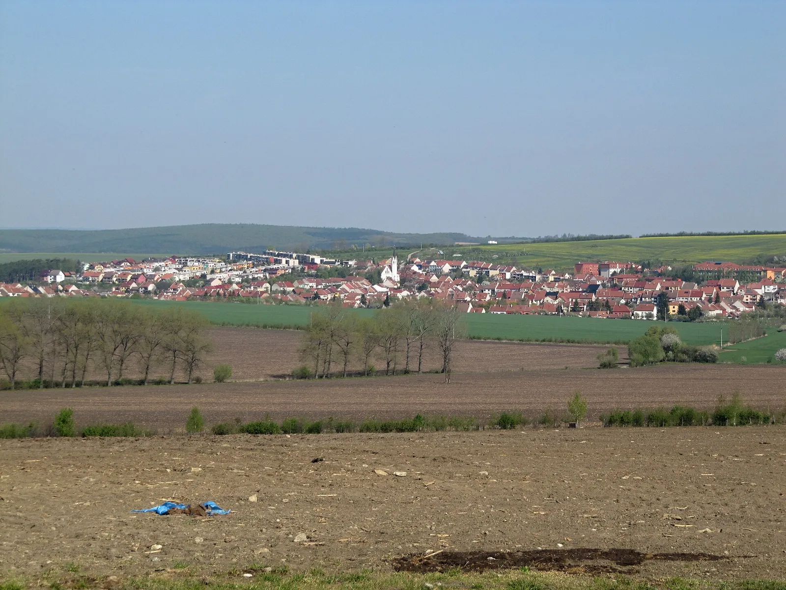 Pohled na obec Dolní Němčí, okres Uherské Hradiště