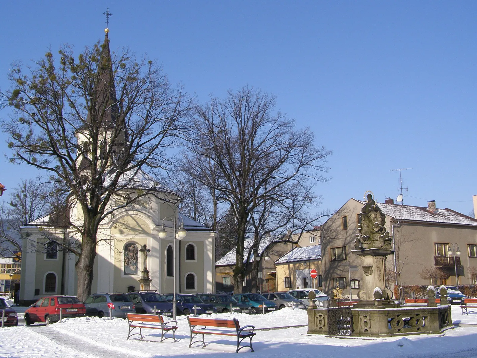 Pohled na obec Frýdlant nad Ostravicí, okres Frýdek-Místek