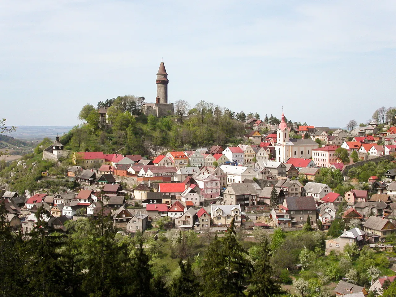 Pohled na obec Štramberk, okres Nový Jičín